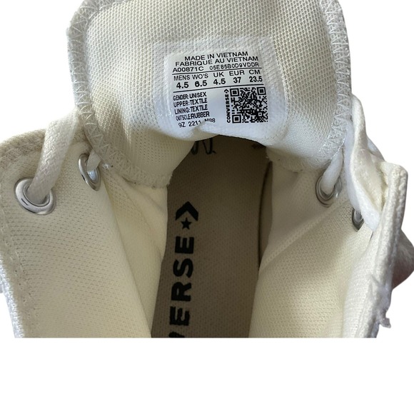 Converse Chuck Taylor AllStar Lugged High Top Canvas White Platform Sneakers 6.5 - Picture 7 of 13